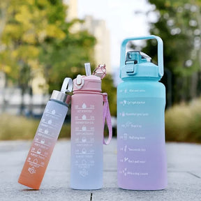 3-piece Set Reusable Sports Water Bottles With  Carrying Handles