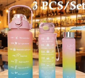 3-piece Set Reusable Sports Water Bottles With  Carrying Handles