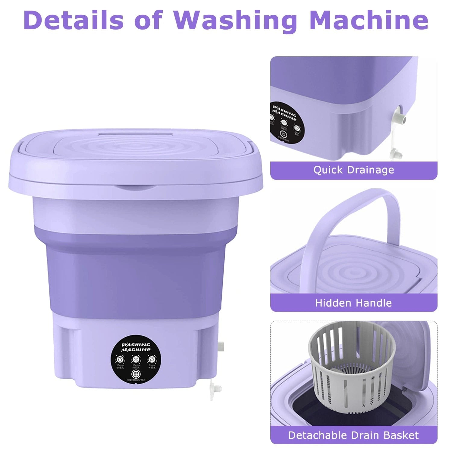 Foldable Mini Washing Machine With Dryer