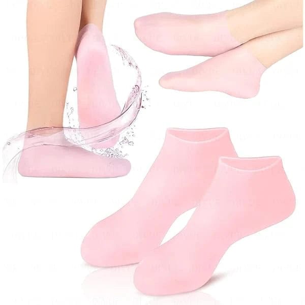 Silicone Gel Moisturizing Socks - Soften Dry Cracked Heels & Smooth Rough Skin.